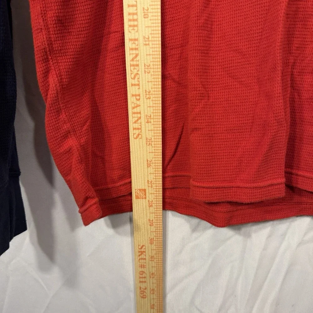 polo‎ ralph lauren Crewneck Thermal Long Sleeve Shirt Red Blue Men's TRUE Medium